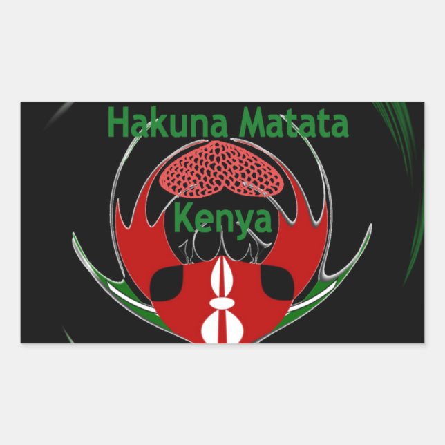 Sticker Rectangulaire Kenya Raha Hakuna Matata.jpg (Devant)