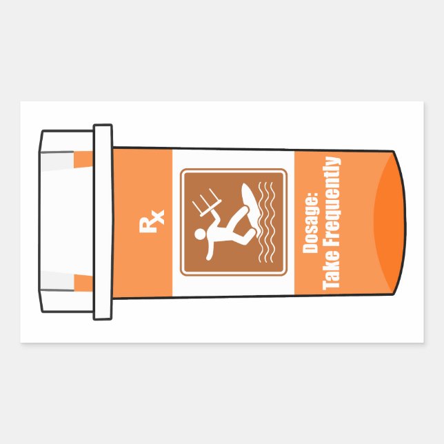 Sticker Rectangulaire Kitesurf est ma drogue (Devant)