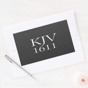 Sticker Rectangulaire KJV 1611 Chrétien noir et blanc