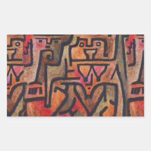 Sticker Rectangulaire Klee Expressionniste Forêt Abstraite Art Moderne