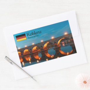 Sticker Rectangulaire Koblenz Allemagne Souvenir