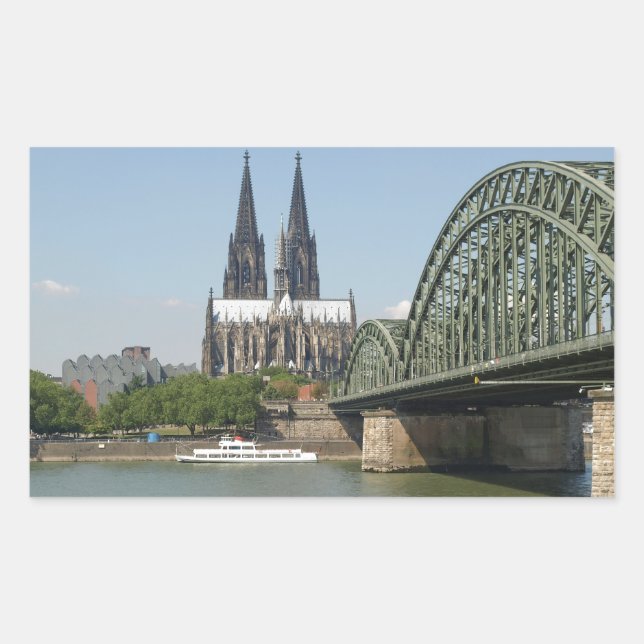 Sticker Rectangulaire Koeln (Cologne) en Allemagne (Devant)