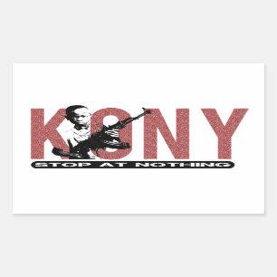 Sticker Rectangulaire KONY - Arrêtez à rien. Soldat d'enfant