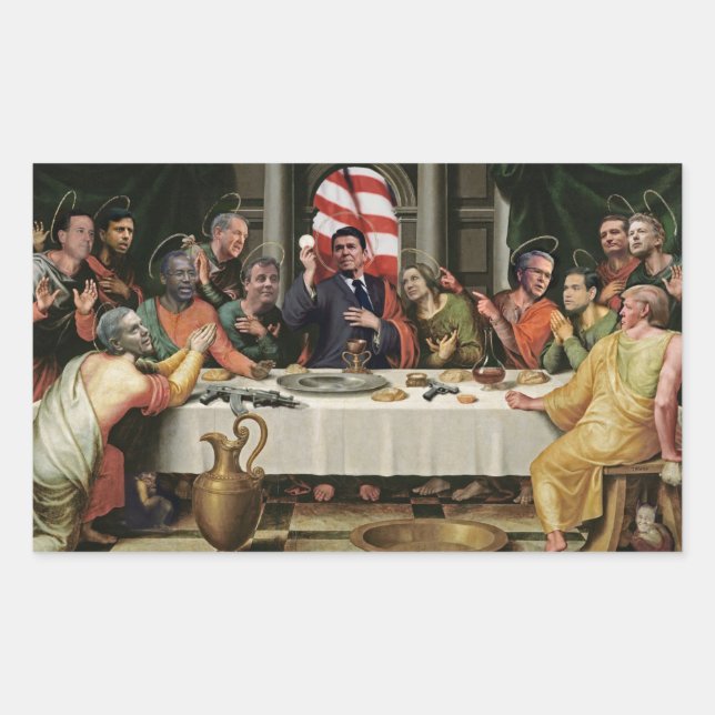 Sticker Rectangulaire La Dernière soupe du parti républicain (Devant)