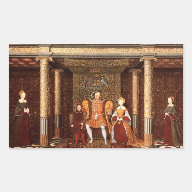 Sticker Rectangulaire La famille d'Henri VIII (Devant)