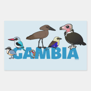 Sticker Rectangulaire La Gambie Birdable