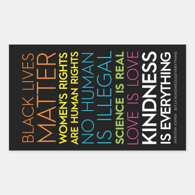 Sticker Rectangulaire La gentillesse, c'est tout Colour Rectangle Sticke (Devant)