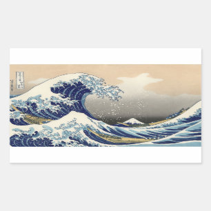 Sticker Rectangulaire La Grande Vague au large de Kanagawa Hokusai