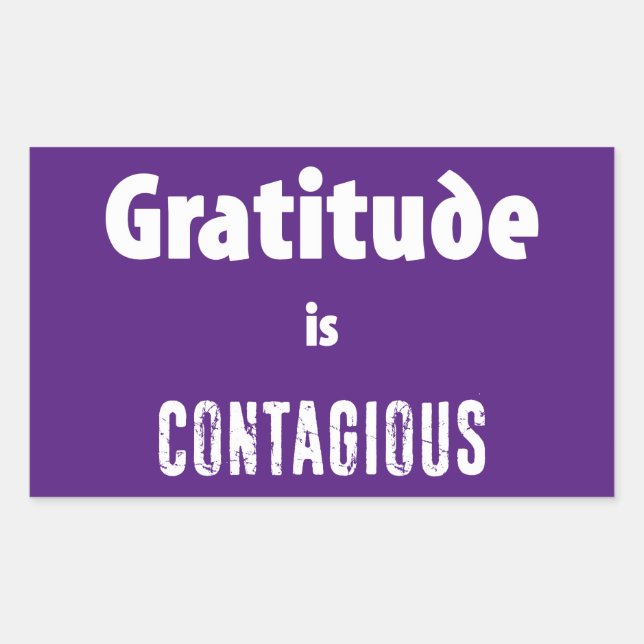 Sticker Rectangulaire La Gratitude Est Contagieuse (Devant)