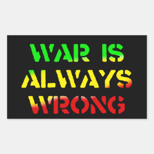 Sticker Rectangulaire La guerre est toujours une mauvaise rasta