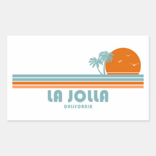 Sticker Rectangulaire La Jolla Californie Palmiers