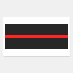 Sticker Rectangulaire La ligne rouge mince du sapeur-pompier