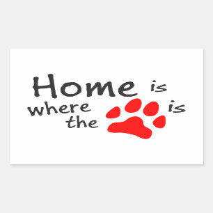 Sticker Rectangulaire La maison est l'endroit où se trouve l'empreinte d