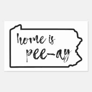Sticker Rectangulaire La maison est Pee-Ay Pennsylvania