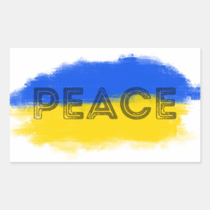 Sticker Rectangulaire La PAIX reste avec l'Ukraine Liberté pour l'Ukrain