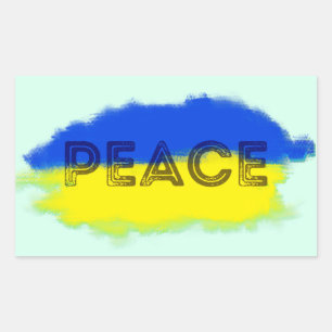 Sticker Rectangulaire La PAIX reste avec l'Ukraine Liberté pour l'Ukrain