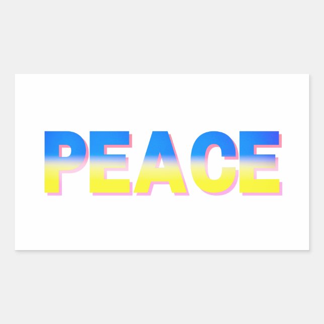 Sticker Rectangulaire La PAIX reste avec l'Ukraine Liberté pour l'Ukrain (Devant)