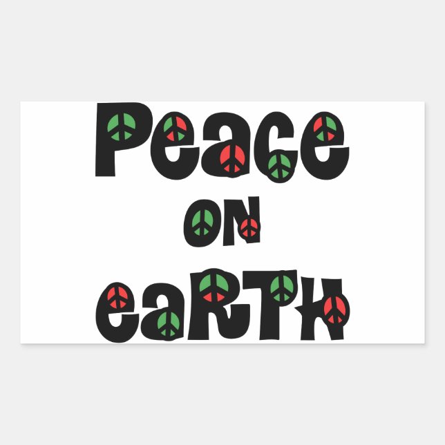 Sticker Rectangulaire La Paix sur Terre Noël (Devant)