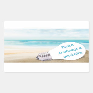 Sticker Rectangulaire La plage est toujours une bonne idée, été