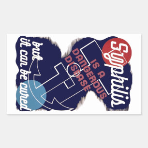 Sticker Rectangulaire La syphilis est une maladie dangereuse