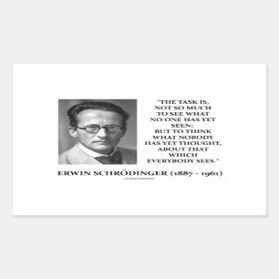 Sticker Rectangulaire La tâche d'Erwin Schrödinger ne pensent personne