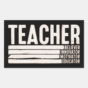 Sticker Rectangulaire La vie d'enseignant rentrée scolaire 
