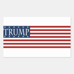 STICKER RECTANGULAIRE LA VITESSE DE DRAPEAU D'ATOUT, RENDENT L'AMÉRIQUE