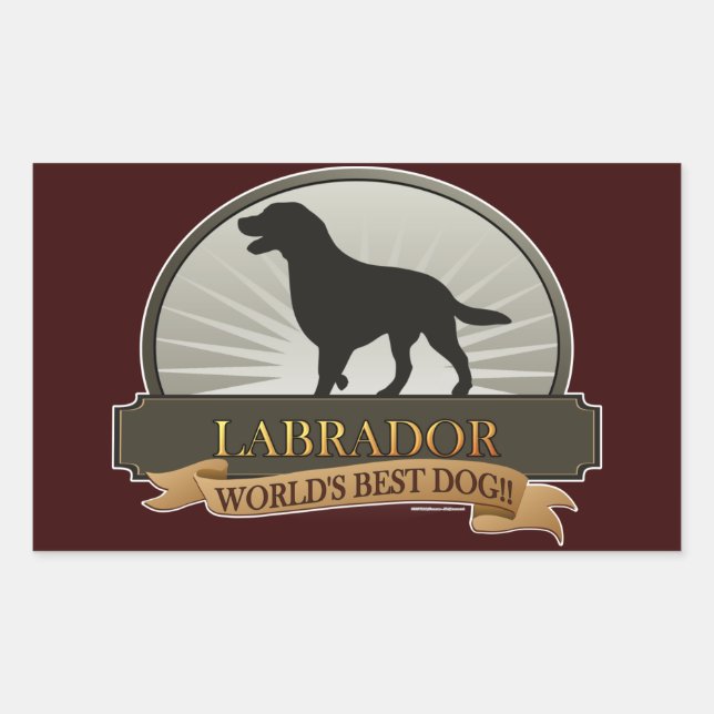 Sticker Rectangulaire Labrador (Devant)