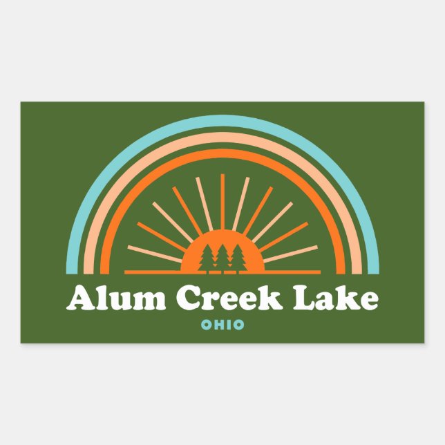 Sticker Rectangulaire Lac Alum Creek Rainbow (Devant)