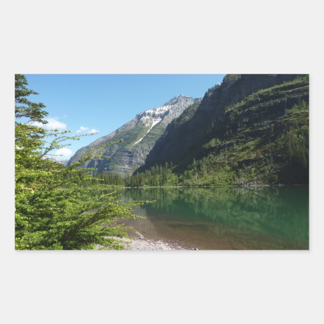 Sticker Rectangulaire Lac Avalanche II dans le parc national Glacier (Devant)