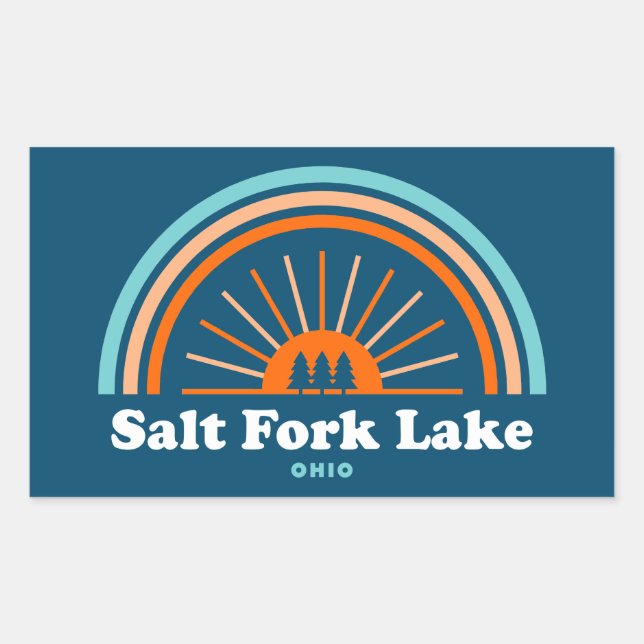 Sticker Rectangulaire Lac de Fourche de sel Ohio Arc-en-ciel (Devant)