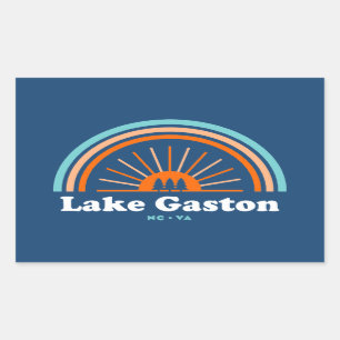Sticker Rectangulaire Lac Gaston Caroline du Nord Virginie Arc en ciel