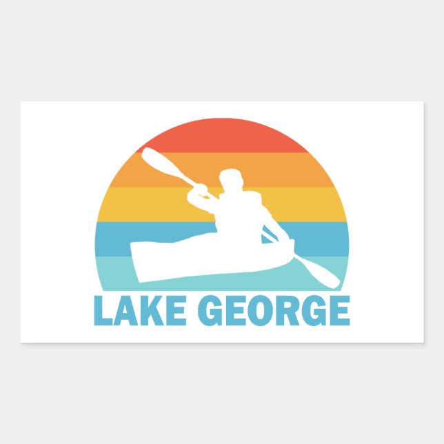 Sticker Rectangulaire Lac George New York Kayak (Devant)