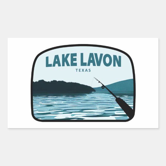 Sticker Rectangulaire Lac Lavon Texas Fishing Rod (Devant)