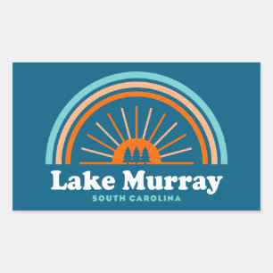 Sticker Rectangulaire Lac Murray Caroline du Sud Arc-en-ciel