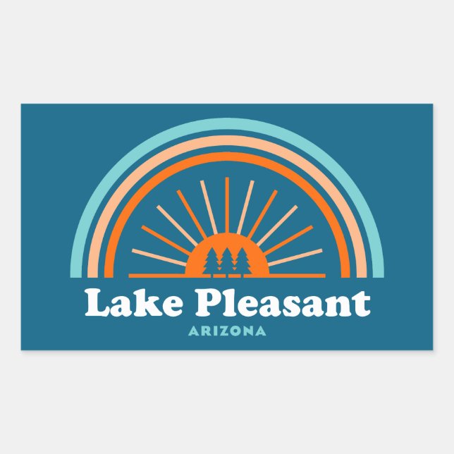 Sticker Rectangulaire Lac Pleasant Arizona Arc-en-ciel (Devant)