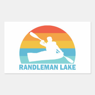 Sticker Rectangulaire Lac Randleman Caroline du Nord Kayak