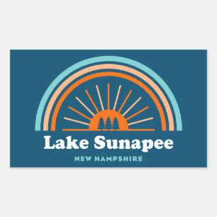 Sticker Rectangulaire Lac Sunapee New Hampshire Rainbow