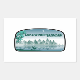 Sticker Rectangulaire Lac Winnipesaukee New Hampshire Deer