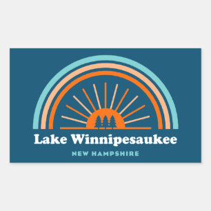 Sticker Rectangulaire Lac Winnipesaukee New Hampshire Rainbow