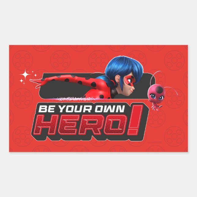 Sticker Rectangulaire Ladybug et Tikki | Soyez Votre Propre Héros ! (Devant)