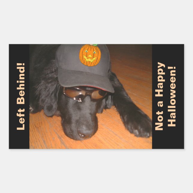 Sticker Rectangulaire Laissé derrière cet Halloween (Devant)