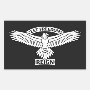 Sticker Rectangulaire Laissez la liberté régner – Emblème de l'aigle de