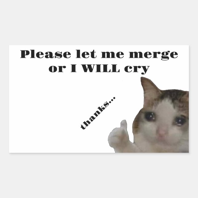 Sticker Rectangulaire Laissez-moi fusionner l'autocollant pare-chocs (Devant)