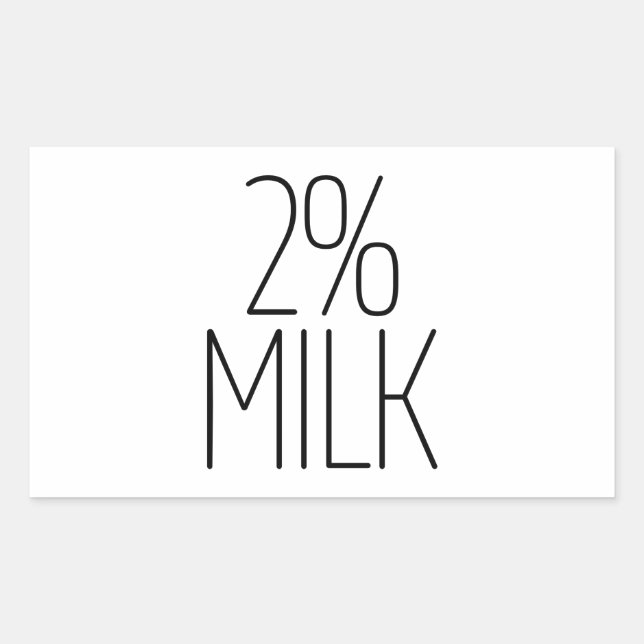 Sticker Rectangulaire Lait 2 % lisse (Devant)