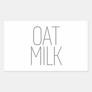 Sticker Rectangulaire Lait d'avoine gris élégant