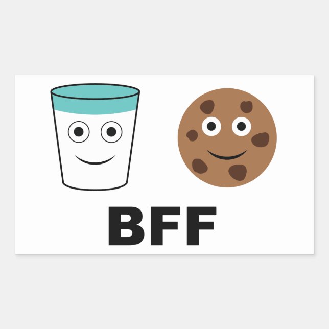 Sticker Rectangulaire Lait et biscuit - Meilleurs amis pour toujours (Devant)