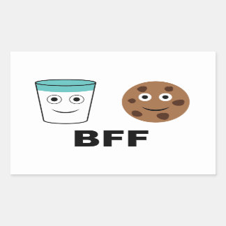 Sticker Rectangulaire Lait et biscuit - Meilleurs amis pour toujours
