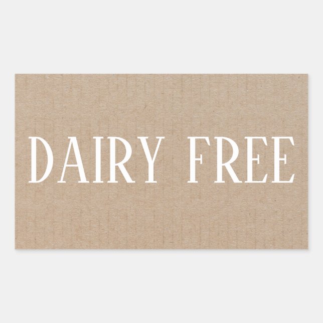 Sticker Rectangulaire Lait sans allergie Safe culinaire (Devant)