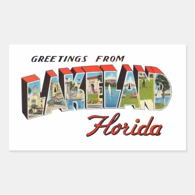 Sticker Rectangulaire Lakeland Floride (Devant)